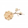 Flash gold-plated pendant brooch square 34mm x 1pc