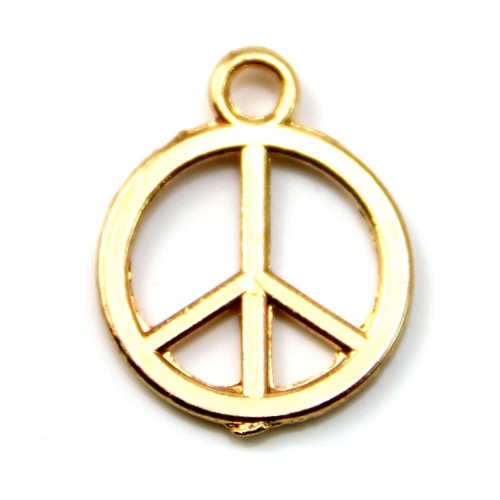 Peace & Love Charm vergoldet 12mm x 4pcs
