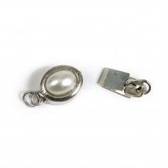 Chiusura a clip, perlina ovale, 8,5x11 mm, x 1 pz