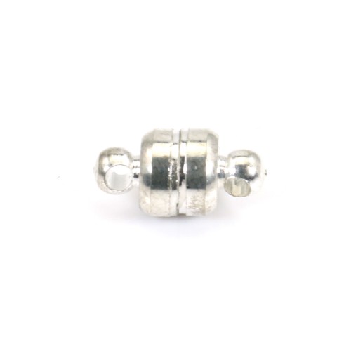 Silver tone Magnetic clasp round 10mm x1pc