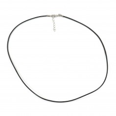 Gewachste Nylon-Halsbänder, schwarz, 2 mm Draht x 1 Stk