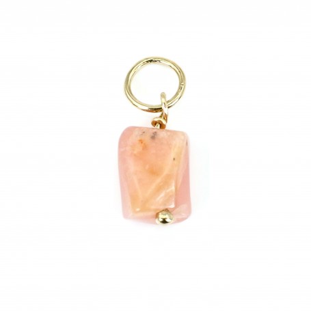 Ciondolo barocco in opale rosa - riempito d'oro x 1 pezzo