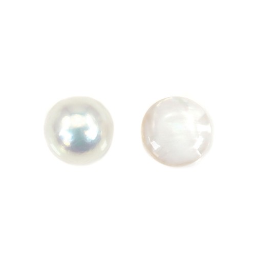 Perle de culture de mer du sud, blanche, Mabé 14.5-15mm x 1pc