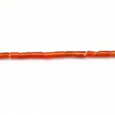 Agata, arancione, tubo, 2x4mm x40cm