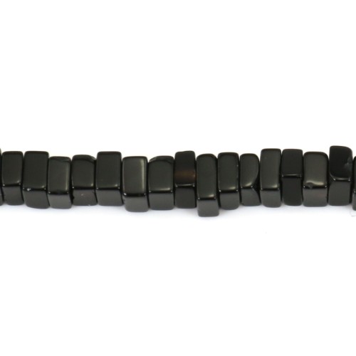 Ónix negro, cuadrado redondo, 2,5x4,5mm x 40cm
