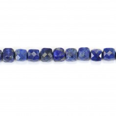 Lapis lazuli, in the shape of a faceted cube, 3-3.5mm x 10pcs