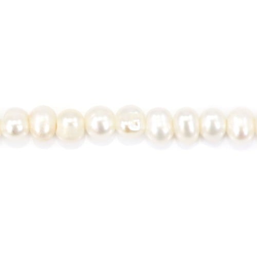 White freshwater pearl oval 3-4mm x 40 cm