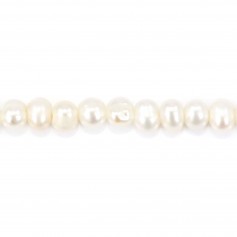 White freshwater cultured pearl, grain of rice, 3-4mm x 38cm