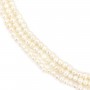 Perles d'eau douce blanche irrégulière 3-4mm x 40cm