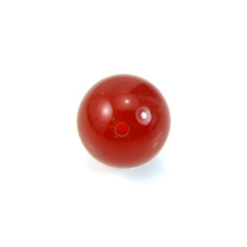 Ágata vermelha, semi-perfurada de um lado, redonda 8mm x 2pcs