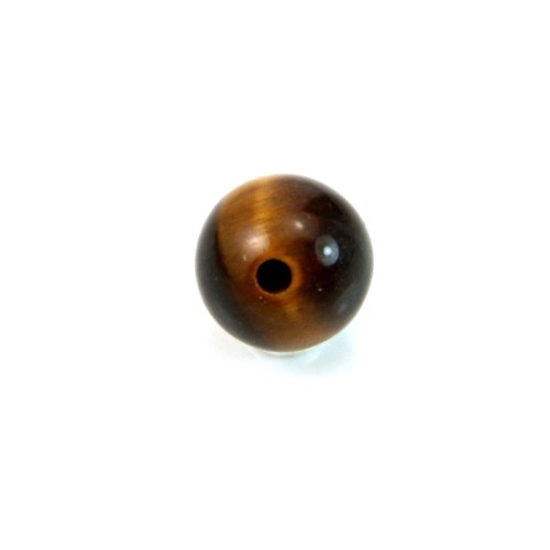 Tiger's eye, half drilled, round 6mm x 4pcs