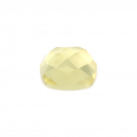 Cabochon lemon quartz squares faceted 10mm x 1pc