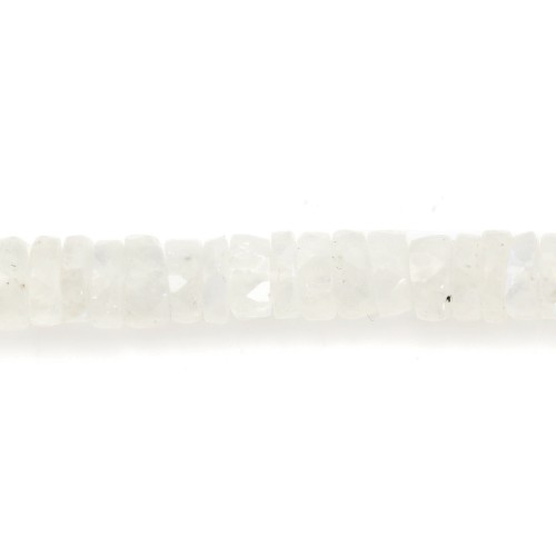 Mondstein runde facettierte Heishi 6.5-7mm x 40cm