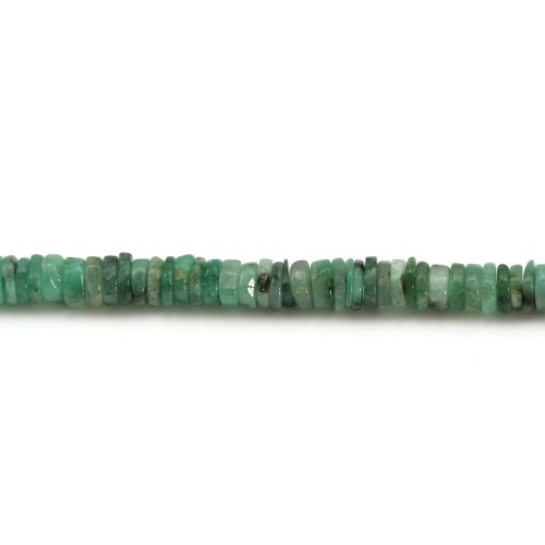 Emerald heishi roundel 5-7mm x 41cm