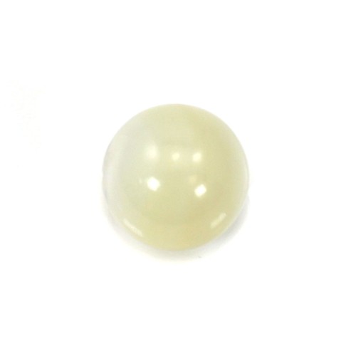 Mother of pearl white, half drilled, round 6mm x 4pcs 