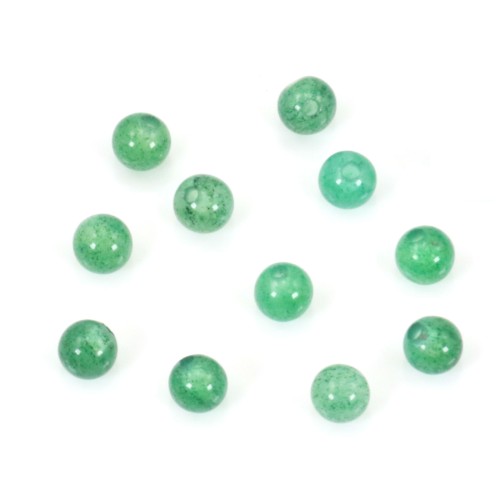 Green tinted agate half-drilled 4mm x 2pcs