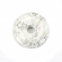 Donut de Howlite Branco 30mm x 1pc
