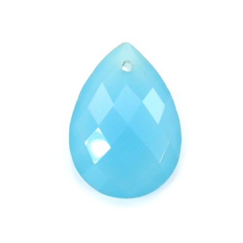 Blue chalcedony, in faceted drop shaped, 13 * 18mm x 1pc