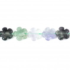 Fluorite flower beads on thread 20mm x 40cm 