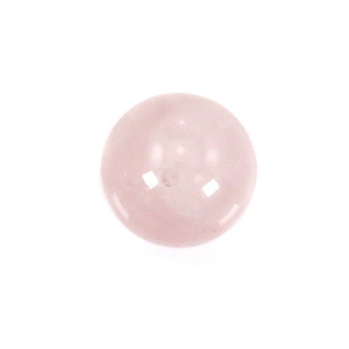 Pink quartz, half drilled, round 6mm x 4pcs