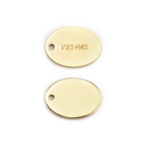 Etiqueta ovalada de oro 5.5x7.3mm x 2pcs