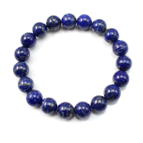 Bracelet lapis lazuli Round Ball 10 MM