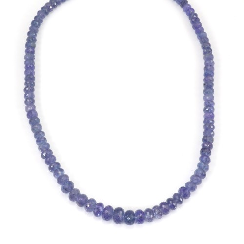 Necklace tanzanite degraded faceted roundel 7.90x5.10mm x 45cm