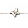Bracelet chaîne argent 925 papillon en nacre grise