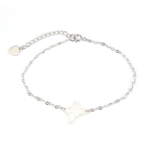 Weißes Perlmutt Armband Schmetterling - 925er Silber rhodiniert x 1St