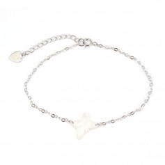 Weißes Perlmutt Armband Schmetterling - 925er Silber rhodiniert x 1St
