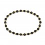Bracelet obsidienne 4mm, avec perles dorées x 1pc