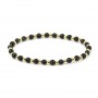 Bracelet obsidienne 4mm, avec perles dorées x 1pc