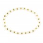 Bracelet nacre blanche 4mm, avec perles dorées x 1pc