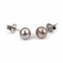 Earring silver925 freshwater pearl 6mm x 2pcs