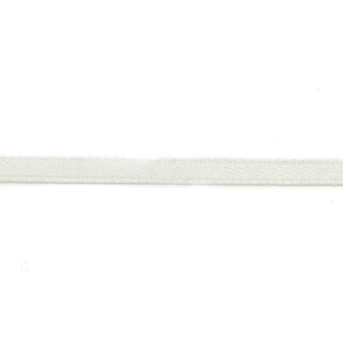 Fio de poliéster acetinado de dupla face 3mm branco x 5 m