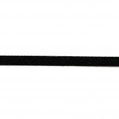 Fio de poliéster de cetim preto de dupla face 3 mm x 5 m