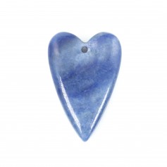 Aventurine blue heart pendant 20x30mm x 1pc
