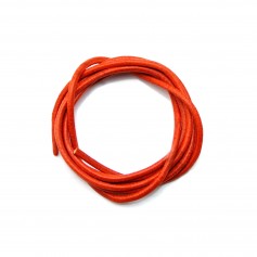 Leather cord rounded cowhide orange 2mm x 1m