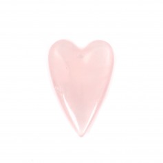 Colgante Corazón Cuarzo Rosa 20x30mm x 1pc