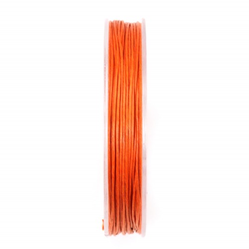 Cordón de algodón encerado naranja de 0,8 mm x 20 m