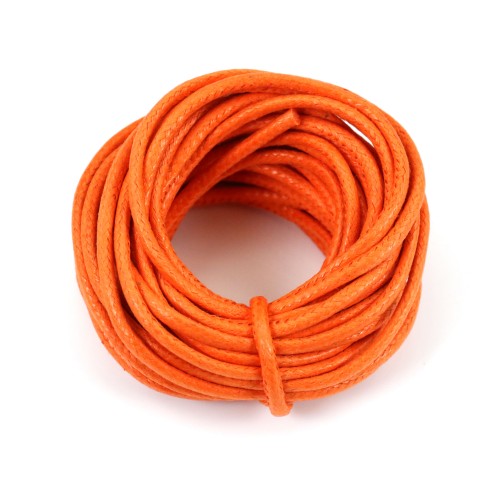 Orange waxed cotton cords 2.5mm x 5m