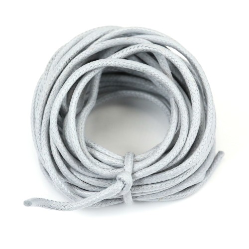 Cordón de algodón encerado gris de 2,5 mm x 5 m
