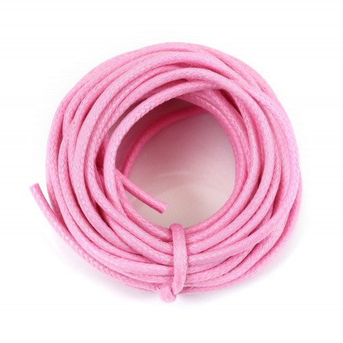 Pink waxed cotton cords 1.5mm x 20m