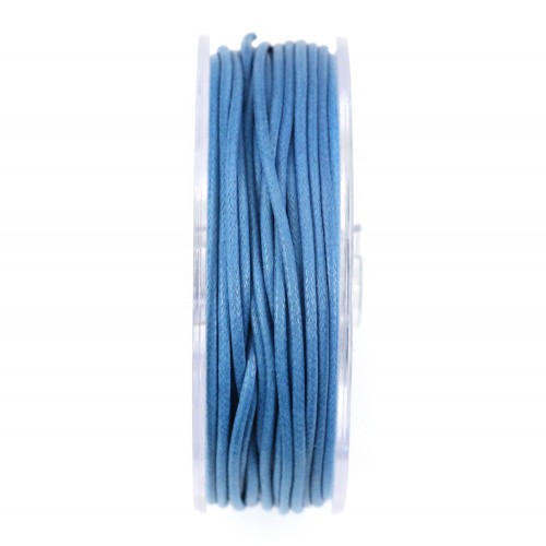 Cordonnet coton ciré bleu1.5mm x 20m