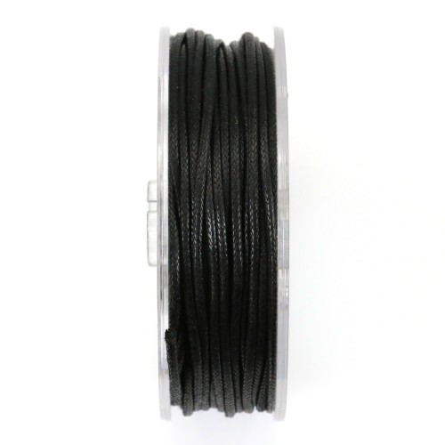 Black waxed cotton cords 1.5mm x 20m
