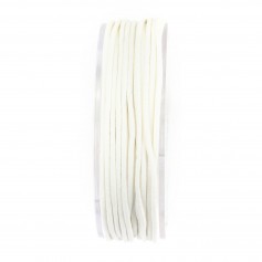 Cordón de algodón encerado blanco de 2,0 mm x 5 m