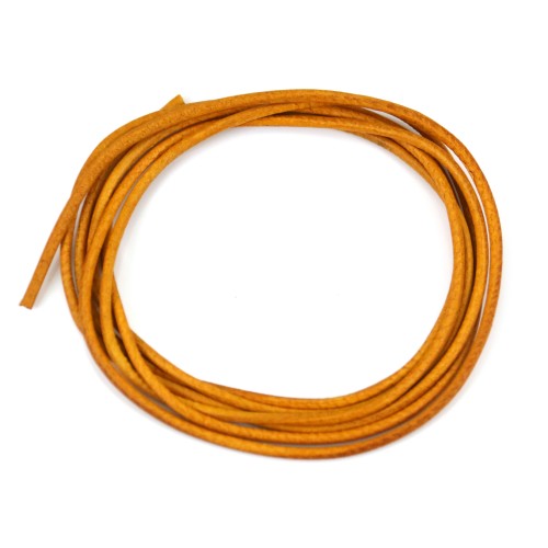 yellow Leather cord rounded goatskin 1.3mmx 1m