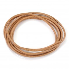 Natural goat leather ribbon 1.3mm x 1m