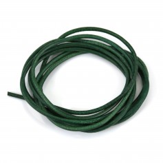 Green kid leather ribbon 1.3mm x 1m