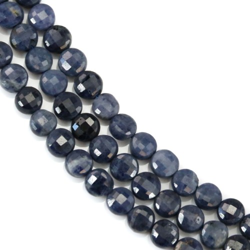 Blue sapphire, in round faceted shape, measuring 4mm x 40cm